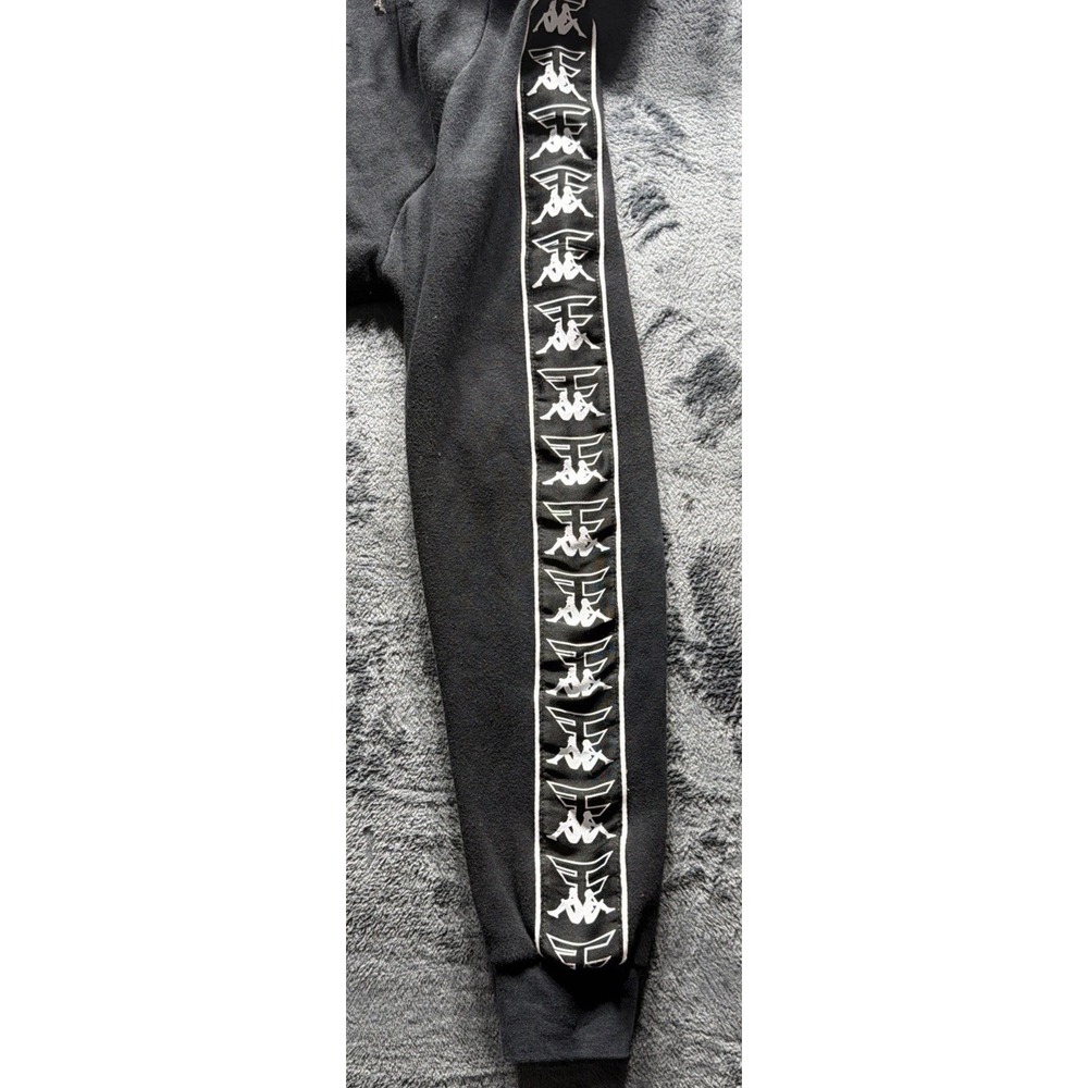 Kappa Pullover Hoodie Sweatshirt w/Embossed Chest Logo Black Sz. Medium - Picture 5 of 11